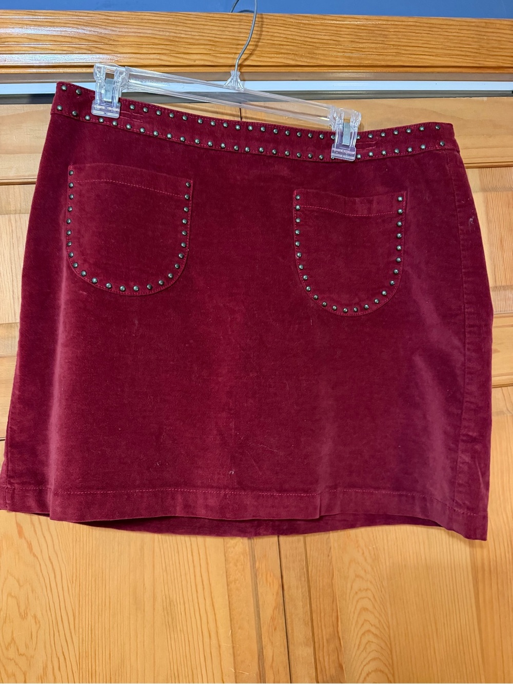 Mossimo Supply Co. Burgundy Studded Corduroy Mini Skirt